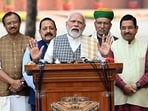 Narendra Modi speaks during a news conference ahead of the winter session of Parliament in New Delhi.