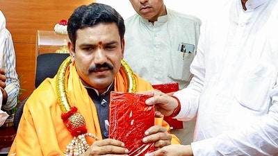 Newly appointed party state chief Vijayendra Yediyurappa. (Arunkumar Rao)