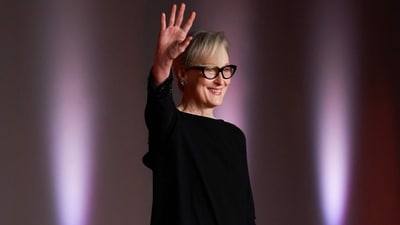 Meryl Streep attended the gala in a black midi dress decked with sequin embellishments on the hem and cuffs. She wore the simple yet elegant look with sheer stockings, a black clutch, matching heels, dainty ear studs, glasses, and a side-parted hairdo. (AFP) Meryl Streep attended the gala in a black midi dress decked with sequin embellishments on the hem and cuffs. She wore the simple yet elegant look with sheer stockings, a black clutch, matching heels, dainty ear studs, glasses, and a side-parted hairdo. (AFP)