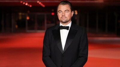 Leonardo DiCaprio attended the third Annual Academy Museum Gala in Los Angeles in a black-and-white tuxedo.&nbsp; (REUTERS)