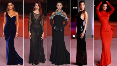 Celebrities attended the Academy Museum Gala 2023 last night. The third edition of the annual event took place at the Academy Museum of Motion Pictures in Los Angeles, California. Stars like Deepika Padukone, Selena Gomez, Meryl Streep, Kendal Jenner, Hailey Bieber, Salma Hayek, Robert Downey Jr, Haim sisters, Julia Garner, Saoirse Ronan, Oprah Winfrey, Leonardo DiCaprio, Jon Batiste, and others attended the affair in their finest ensembles. Scroll through to check out the best-dressed celebrities on the red carpet. (PTI, AFP, AP) Celebrities attended the Academy Museum Gala 2023 last night. The third edition of the annual event took place at the Academy Museum of Motion Pictures in Los Angeles, California. Stars like Deepika Padukone, Selena Gomez, Meryl Streep, Kendal Jenner, Hailey Bieber, Salma Hayek, Robert Downey Jr, Haim sisters, Julia Garner, Saoirse Ronan, Oprah Winfrey, Leonardo DiCaprio, Jon Batiste, and others attended the affair in their finest ensembles. Scroll through to check out the best-dressed celebrities on the red carpet. (PTI, AFP, AP)