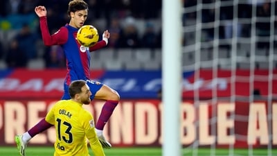Joao Felix scores against Atletico Madrid. (AFP)