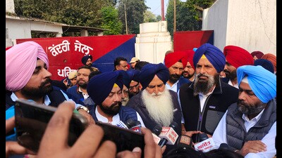 Former Punjab minister and Shiromani Akali Dal (SAD) leader Bikramjit Singh Majithia leaves after he was barred from meeting Balwant Singh Rajoana, a convict in the 1995 assassination of former chief minister Beant Singh, at Central Jail in Patiala on Monday. (ANI)
