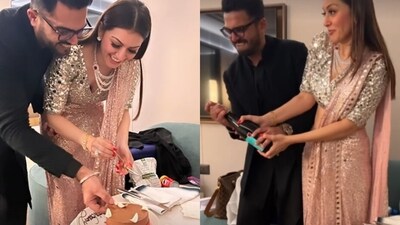 Hansika and Sohael celebrated their first wedding anniversary (Instagram) Hansika and Sohael celebrated their first wedding anniversary (Instagram)