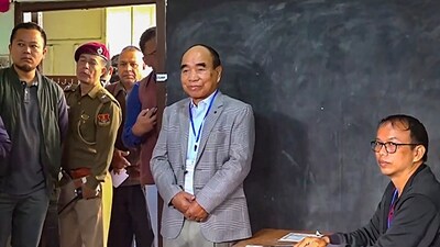 Mizoram Chief Minister Zoramthanga at a polling station to cast his vote for Mizoram Assembly elections. (PTI) (PTI) Mizoram Chief Minister Zoramthanga at a polling station to cast his vote for Mizoram Assembly elections. (PTI) (PTI)