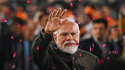 Prime Minister Narendra Modi at BJP Headquarters in New Delhi on Sunday. (Sanchit Khanna/HT Photo) Prime Minister Narendra Modi at BJP Headquarters in New Delhi on Sunday. (Sanchit Khanna/HT Photo)