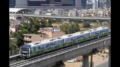 The Rapid Metro has an 11.6 km network from Cyber Hub to Sector 56 along the Golf Course Road. (HT Photo)