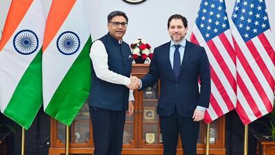 US Principal Deputy National Security Advisor Jonathan Finer (right) with Vikram Misri, Deputy National Security Adviser. (ANI) US Principal Deputy National Security Advisor Jonathan Finer (right) with Vikram Misri, Deputy National Security Adviser. (ANI)