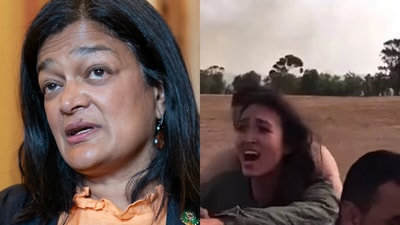 Why aren't progressive women condemning Hamas' atrocities? Dana Bash questions congresswoman Pramila Jayapal (AP/ Enterprise News and Pictures) Why aren't progressive women condemning Hamas' atrocities? Dana Bash questions congresswoman Pramila Jayapal (AP/ Enterprise News and Pictures)