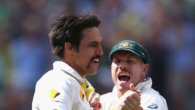 Mitchell Johnson and David Warner played together for six years. (Getty Images) Mitchell Johnson and David Warner played together for six years. (Getty Images)