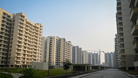 According to officials, the society complex will have 11 towers facing the under-development 18-hole golf course in Dwarka, along with two car parking spaces.(Sanchit Khanna/HT Photo)