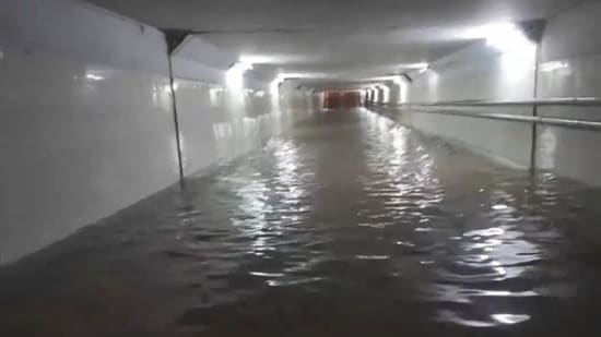 Cyclone Michaung: Pazhavanthangal Subway submerged under floodwater in Chennai (ANI)