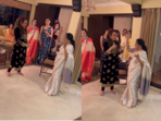 Asha Bhosle and Mumtaz dancing together. Asha Bhosle and Mumtaz dancing together.