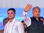 Ashok Gehlot with Congress leader Sachin Pilot. 