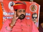 Sukhdev Singh Gogamedi, president of Shri Rashtriya Rajput Karni Sena. Sukhdev Singh Gogamedi, president of Shri Rashtriya Rajput Karni Sena.