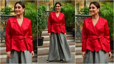 Kareena Kapoor demonstrates the art of power dressing in stylish red blazer look (HT Photo/VarinderChawla) Kareena Kapoor demonstrates the art of power dressing in stylish red blazer look (HT Photo/VarinderChawla)