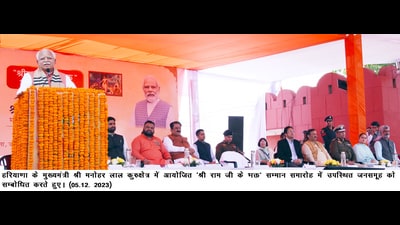At the event, Khattar officially also launched Mukhyamantri Teerth Yatra Yojna portal in Haryana. (HT Photo)
