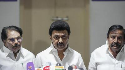 Chief minister and DMK president MK Stalin on Tuesday compared the rain situation in the state with that of the devastating floods in 2015 when the opposition AIADMK was in power. (HT Photo) Chief minister and DMK president MK Stalin on Tuesday compared the rain situation in the state with that of the devastating floods in 2015 when the opposition AIADMK was in power. (HT Photo)