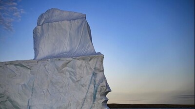 A melting iceberg drifts due to high temperatures in Scoresby Fjord near Ittoqqortoormiit, Greenland. (AFP) A melting iceberg drifts due to high temperatures in Scoresby Fjord near Ittoqqortoormiit, Greenland. (AFP)