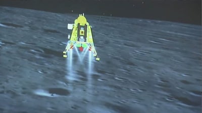 On August 23, Vikram Lander made its historic touch down on Moon and subsequently Pragyan rover was deployed. (ISRO/File) On August 23, Vikram Lander made its historic touch down on Moon and subsequently Pragyan rover was deployed. (ISRO/File)