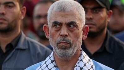 Israel-Hamas War: Head of the political wing of Hamas  in the Gaza Strip Yahya Sinwar attends a rally. (AFP)