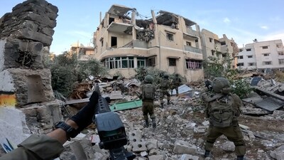Israeli soldiers operate in the Gaza Strip amid the ongoing conflict between Israel and the Palestinian Islamist group Hamas. (Reuters) (via REUTERS)