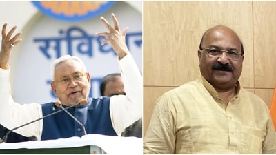 Bihar CM Nitish Kumar (L). JD(U) MP Sunil Kumar Pintu Bihar CM Nitish Kumar (L). JD(U) MP Sunil Kumar Pintu