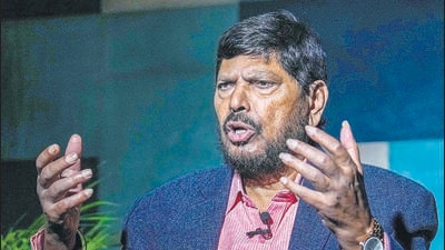 New Delhi: Union Minister Ramdas Athawale during an interview with PTI, at its head office in New Delhi, Tuesday, Nov. 28, 2023. (PTI Photo/Shahbaz Khan)(PTI11_28_2023_000183B) (PTI) New Delhi: Union Minister Ramdas Athawale during an interview with PTI, at its head office in New Delhi, Tuesday, Nov. 28, 2023. (PTI Photo/Shahbaz Khan)(PTI11_28_2023_000183B) (PTI)