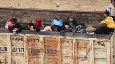 Israel-Hamas War: Palestinians fleeing Khan Yunis arrive in Rafah further south near the Gaza Strip's border with Egypt. (AFP) Israel-Hamas War: Palestinians fleeing Khan Yunis arrive in Rafah further south near the Gaza Strip's border with Egypt. (AFP)