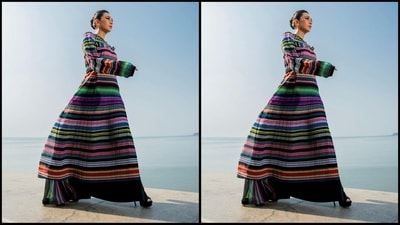 On Monday, Karisma gave her fans a sweet surprise as the actress took to Instagram and uploaded a series of stunning pictures accompanied by the caption "Rainbow Vibes all day, ever day". (Instagram/@therealkarismakapoor) On Monday, Karisma gave her fans a sweet surprise as the actress took to Instagram and uploaded a series of stunning pictures accompanied by the caption "Rainbow Vibes all day, ever day". (Instagram/@therealkarismakapoor)
