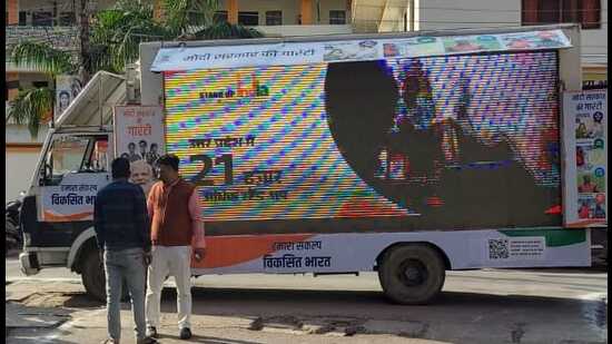 The motorised chariot or video van that would travel through Uttar Pradesh. (Sourced)