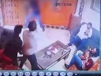 A video grab from the CCTV footage of Karni Sena president Sukhdev Singh's murder in Jaipur on Tuesday. A video grab from the CCTV footage of Karni Sena president Sukhdev Singh's murder in Jaipur on Tuesday.