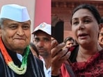 Outgoing Rajasthan chief minister Ashok Gehlot and BJP MLA Diya Kumari.