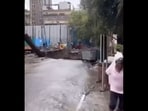 Screengrab from the video of Chennai floods shared by David Warner. Screengrab from the video of Chennai floods shared by David Warner.