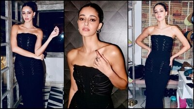 Ananya Pandey recently turned heads as the diva attended the special premiere of the film "The Archies" on Tuesday. Ananya arrived to support her best friend Suhana Khan and set the fashion world on fire with her stunning look. Ananya is a total fashionista who can pull off any look to perfection whether it's a casual dress or a chic jumpsuit. Her stylish Insta-diaries are a treasure trove of fashion inspiration for all her followers. And her latest appearance in a black off-the-shoulder dress is no exception and is sure to leave you in awe. (Instagram/@priyankarkapadia) Ananya Pandey recently turned heads as the diva attended the special premiere of the film "The Archies" on Tuesday. Ananya arrived to support her best friend Suhana Khan and set the fashion world on fire with her stunning look. Ananya is a total fashionista who can pull off any look to perfection whether it's a casual dress or a chic jumpsuit. Her stylish Insta-diaries are a treasure trove of fashion inspiration for all her followers. And her latest appearance in a black off-the-shoulder dress is no exception and is sure to leave you in awe. (Instagram/@priyankarkapadia)