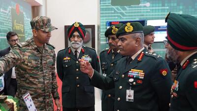 Army General Manoj Pande at Inno Yodha 2023 seminar (Twitter/@adgpi) Army General Manoj Pande at Inno Yodha 2023 seminar (Twitter/@adgpi)
