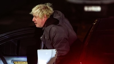 Britain's former Prime Minister Boris Johnson arrives at the UK Covid-19 Inquiry, in west London. (AFP) Britain's former Prime Minister Boris Johnson arrives at the UK Covid-19 Inquiry, in west London. (AFP)