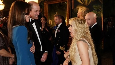 Britain's Prince William and Kate, the Prince and Princess of Wales, meet Paloma Faith, right, during the Royal Variety Performance at the Royal Albert Hall, in London., Thursday, Nov. 30, 2023. (Aaron Chown/Pool Photo via AP) (AP) Britain's Prince William and Kate, the Prince and Princess of Wales, meet Paloma Faith, right, during the Royal Variety Performance at the Royal Albert Hall, in London., Thursday, Nov. 30, 2023. (Aaron Chown/Pool Photo via AP) (AP)