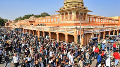 Jaipur: Rashtriya Rajput Karni Sena supporters shout slogans during a protest against the killing of their leader Sukhdev Singh Gogamedi, in Jaipur (PTI) Jaipur: Rashtriya Rajput Karni Sena supporters shout slogans during a protest against the killing of their leader Sukhdev Singh Gogamedi, in Jaipur (PTI)