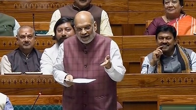 Union Home Minister Amit Shah speaks in the Lok Sabha (PTI) Union Home Minister Amit Shah speaks in the Lok Sabha (PTI)