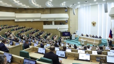 Senators attending a session in Moscow. (AFP)