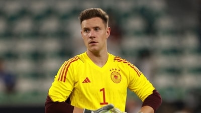 Germany's Marc-Andre ter Stegen reacts during a Euro qualifier (REUTERS)