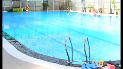 The revamped all-weather swimming pool of Chandigarh Golf Club. (Ravi Kumar /HT)
