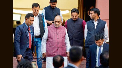 Union home minister Amit Shah in New Delhi on Wednesday. (PTI) Union home minister Amit Shah in New Delhi on Wednesday. (PTI)
