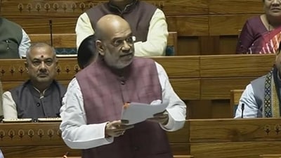 Union home minister Amit Shah at the Parliament on Wednesday. (HT_PRINT) Union home minister Amit Shah at the Parliament on Wednesday. (HT_PRINT)