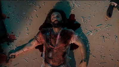 Ranbir Kapoor in a still from Animal. Ranbir Kapoor in a still from Animal.