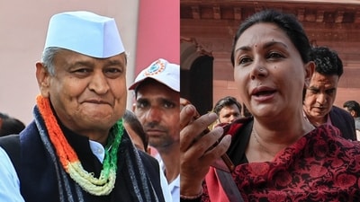 Outgoing Rajasthan chief minister Ashok Gehlot and BJP MLA Diya Kumari. (PTI) Outgoing Rajasthan chief minister Ashok Gehlot and BJP MLA Diya Kumari. (PTI)