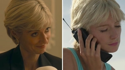 Elizabeth Debicki as Princess Diana in The Crown. Elizabeth Debicki as Princess Diana in The Crown.