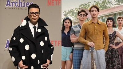 Karan Johar on the Archies, featuring Suhana Khan, Agastya Nanda and Khushi Kapoor. Karan Johar on the Archies, featuring Suhana Khan, Agastya Nanda and Khushi Kapoor.