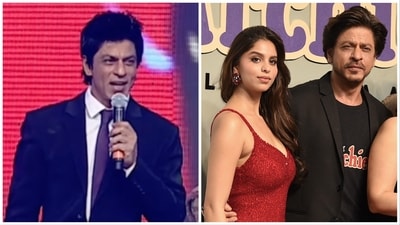 Shah Rukh Khan joined daughter Suhana Khan at the premiere of her film The Archies. Shah Rukh Khan joined daughter Suhana Khan at the premiere of her film The Archies.